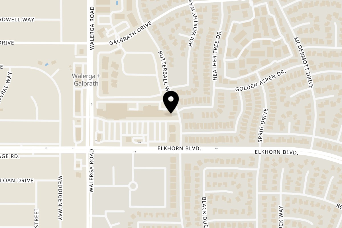 Map showing the location of Donut Time on 4411 Elkhorn Blvd in Sacramento